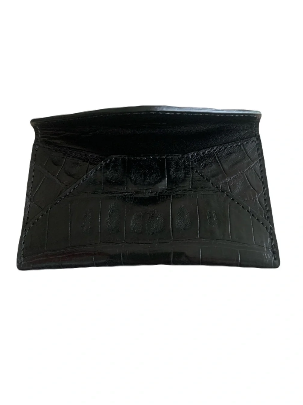 Black Genuine Crocodile Small Envelope Credit Business Card Case USA Made